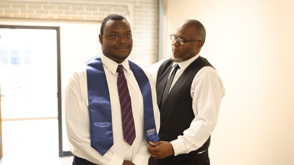 Fresh Start Career Skills Instructor Quentin Hatcher with Graduate
